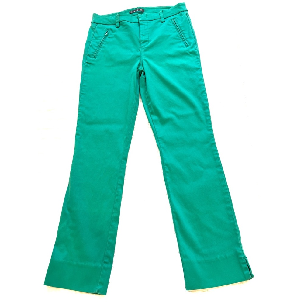 Level 99 Kelly Green Skinny Ankle Trousers
